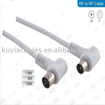 White TV CABLE 1.8M 90 DEGREE CONNECTOR RF CABLE